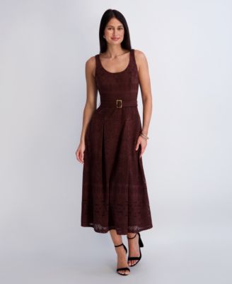 Женское платье Kensie Crochet Knit с вырезом лодочкой