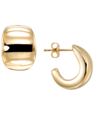 Italian Gold серьги-кольца из желтого золота 10k J Polish Post Hoop