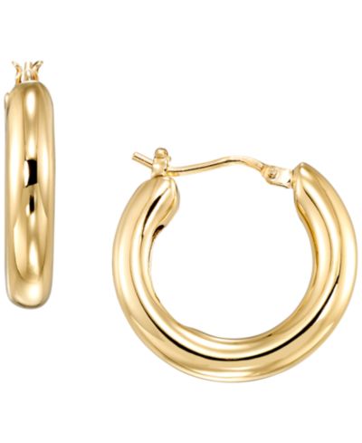 Серьги Italian Gold из желтого золота 10k в форме круглых трубок