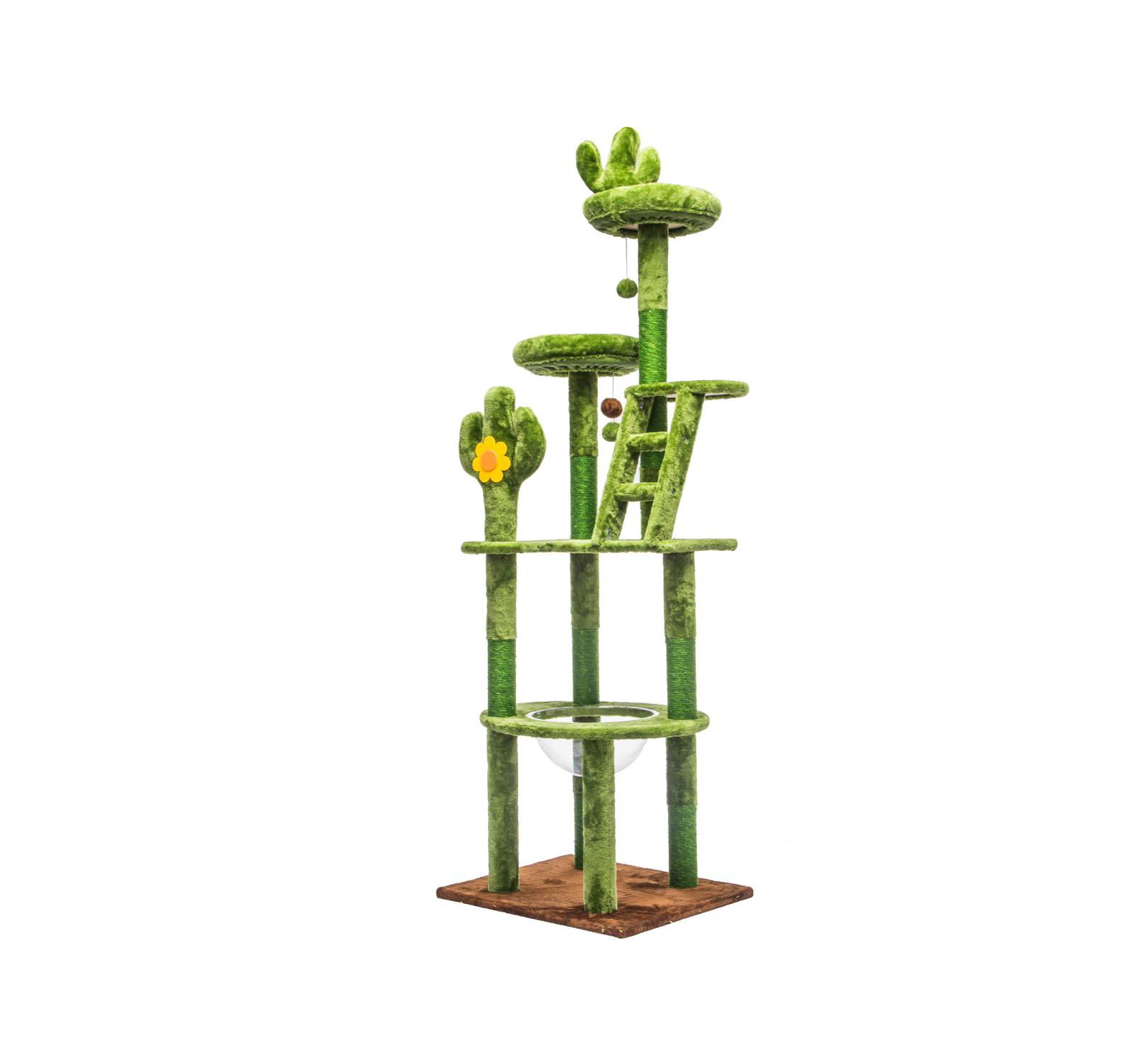 Streamdale Furniture  72in Cactus Cat Tree With Transparent Capsule, Scratching Posts And Perches