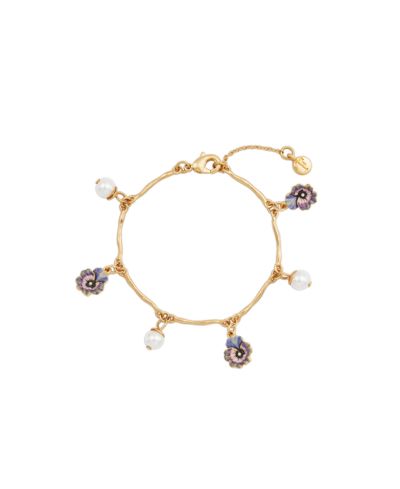 Золотой браслет Fable England Pansy and Pearl Charm