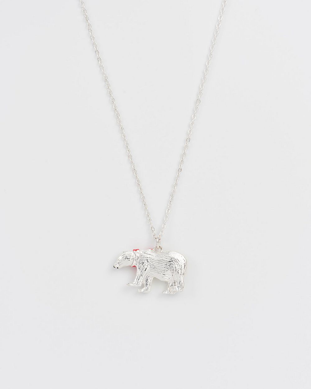 Fable England Cosy Polar Bear Silver-Plated Pendant Necklace