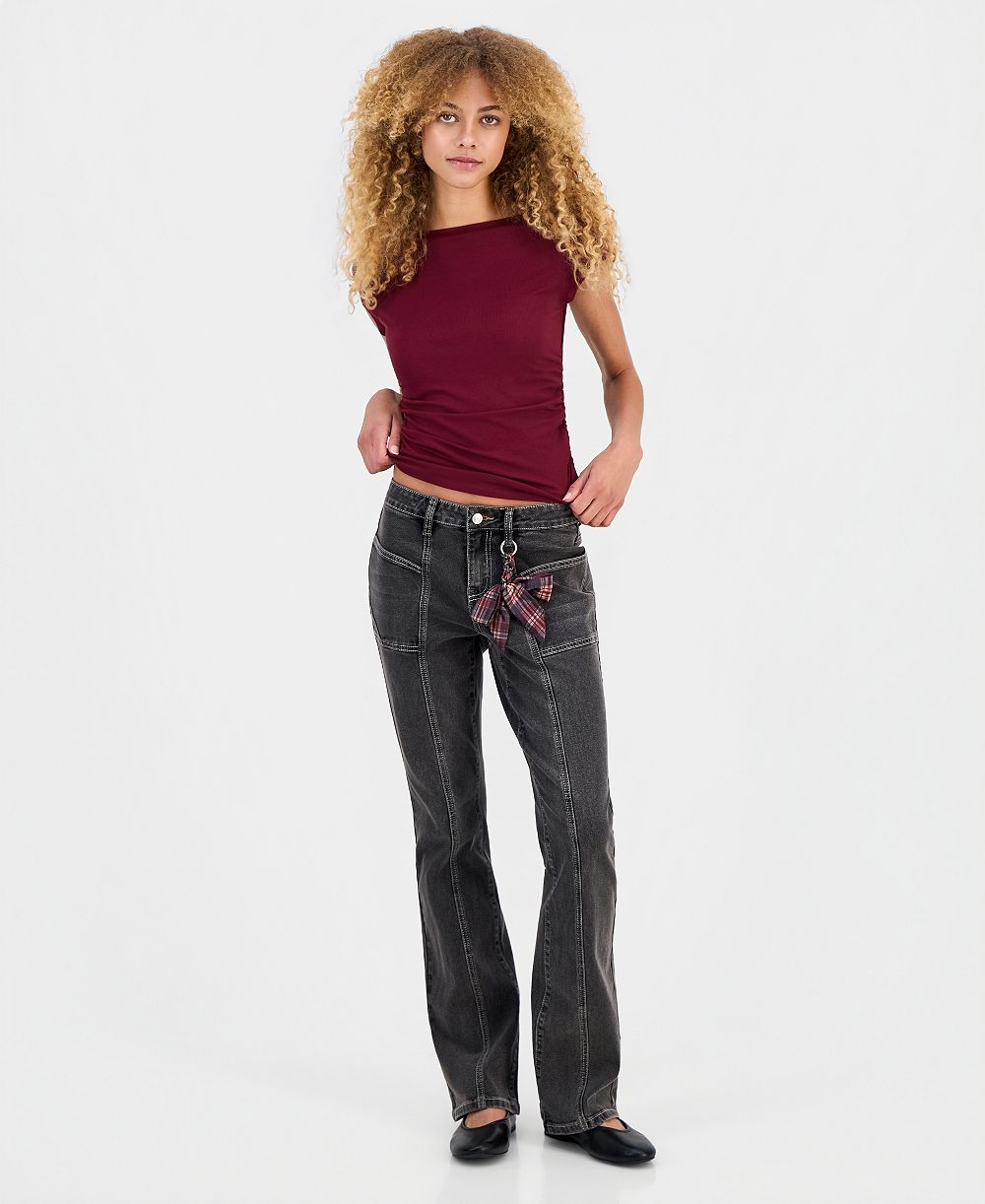 Детские джинсы Madden Girl Mid Rise Seamed Bootcut с брелоком