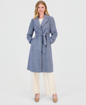 CeCe Women's Single-Breasted Herringbone Wrap Coat