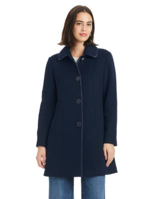 Женское однобортное пальто kate spade new york с отделкой из сатина