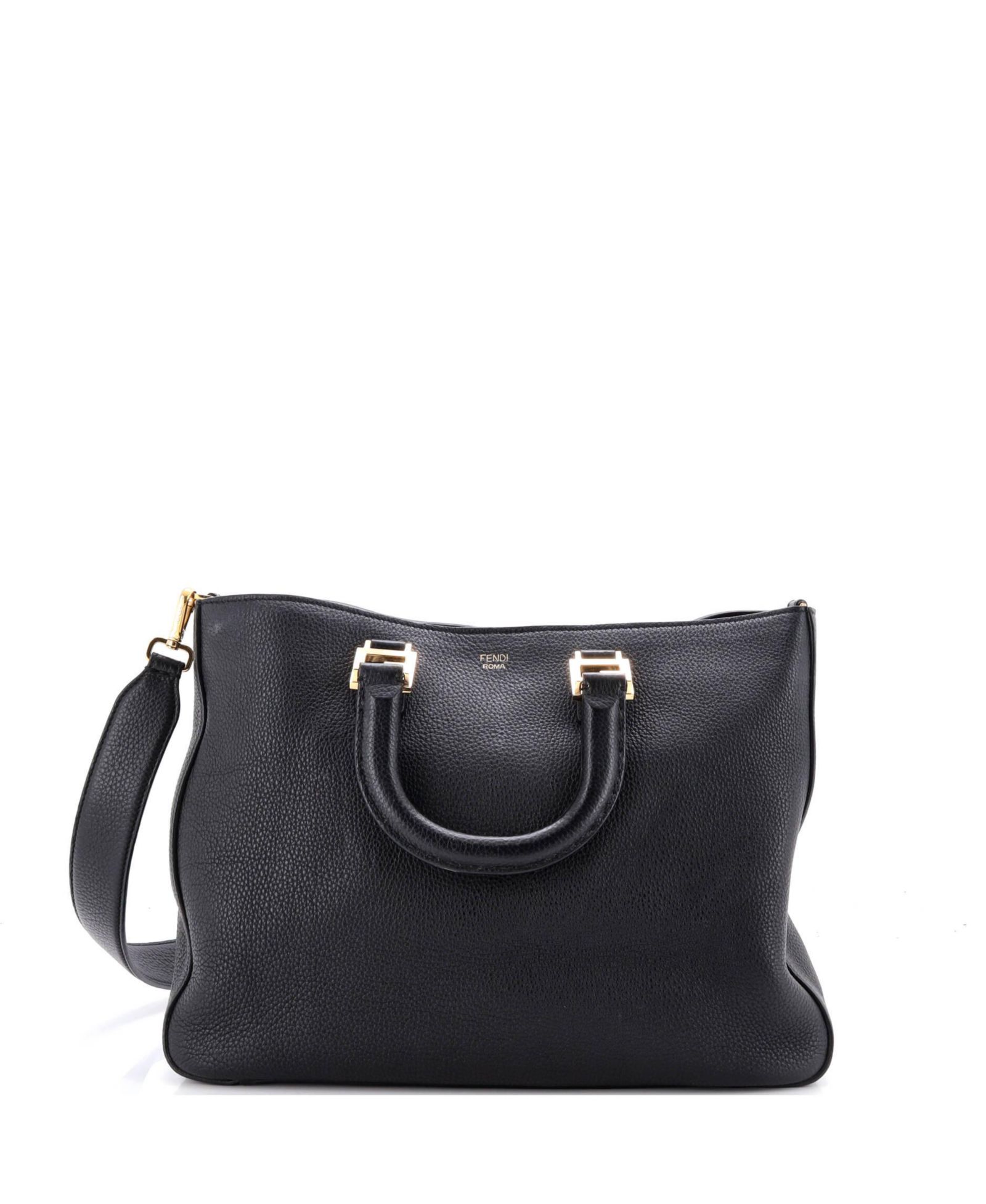 Fendi сумка тоут Selleria FF, кожа, средний размер, б/у