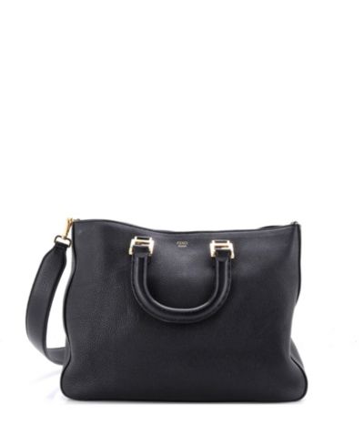 Fendi сумка тоут Selleria FF, кожа, средний размер, б/у