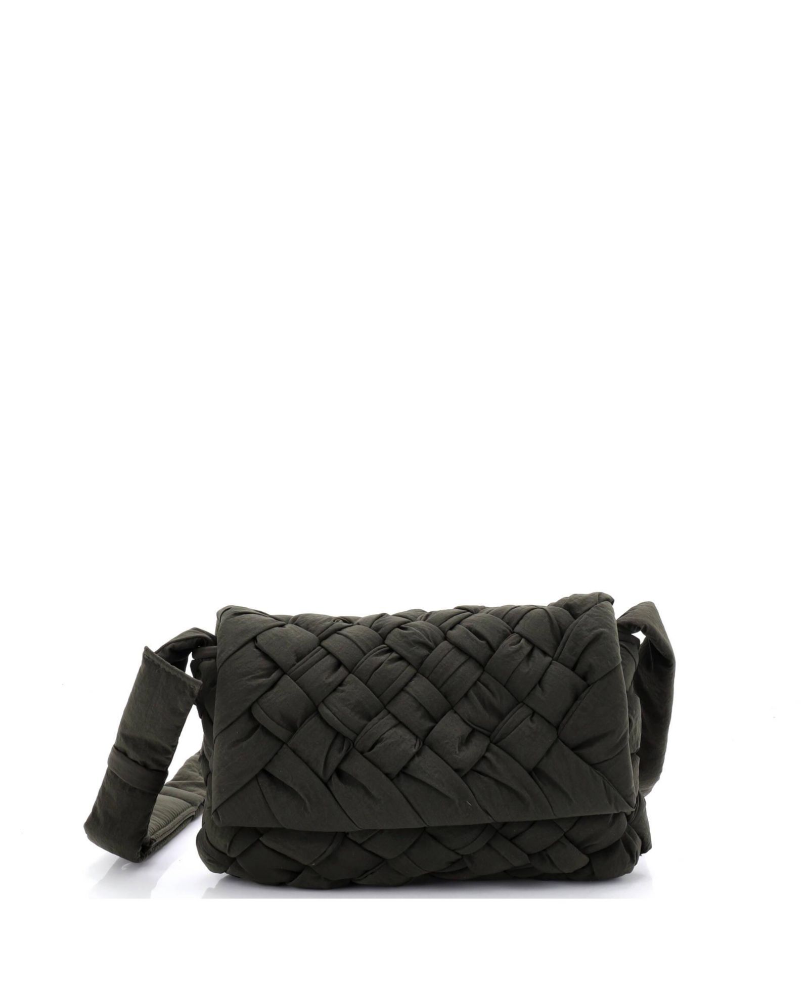 Pre-Owned Bottega Veneta Small Rumple Shoulder Bag Intrecciato Nyl