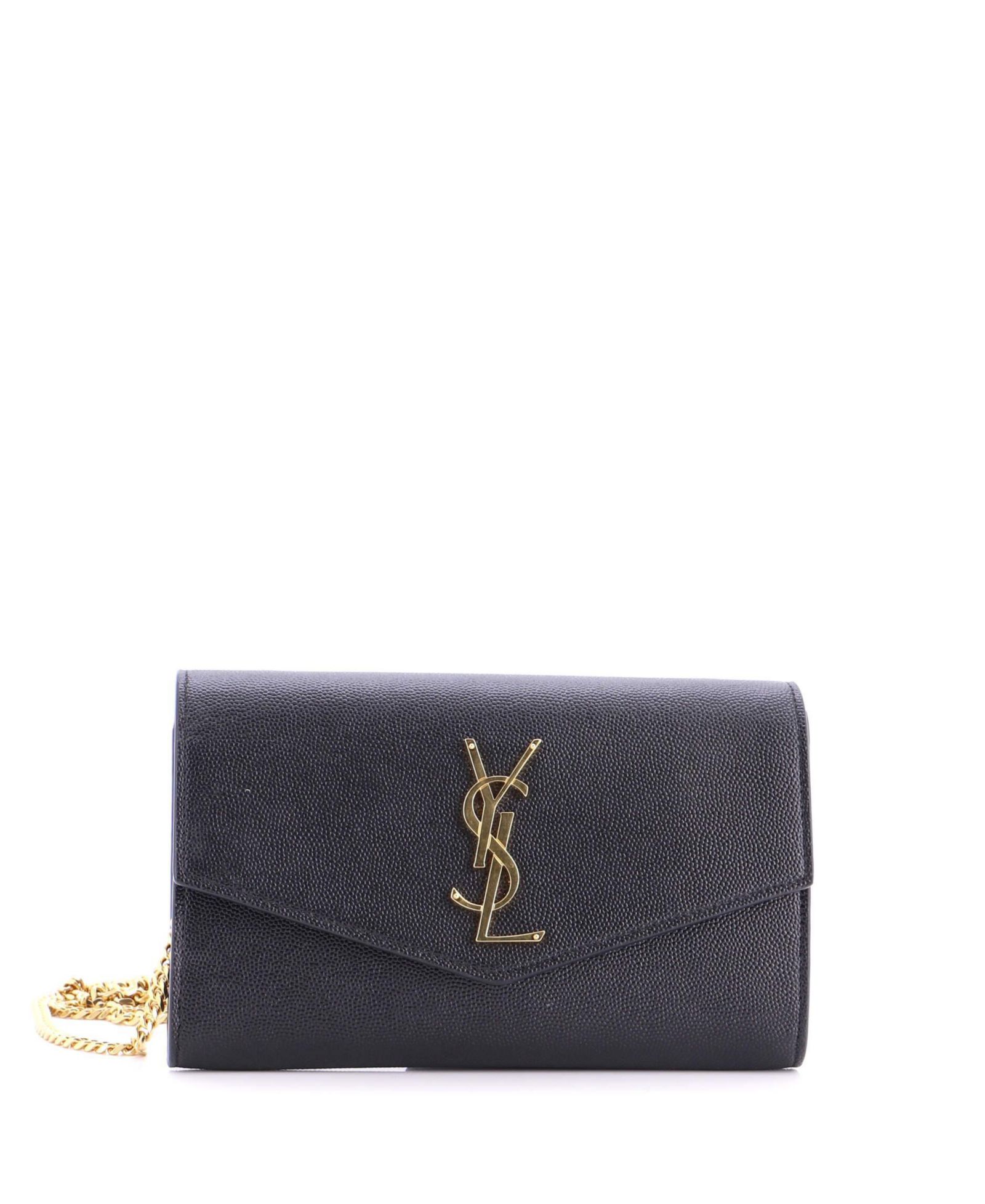 Pre-Owned Saint Laurent Uptown Chain Wallet Leather