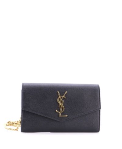 Pre-Owned Saint Laurent Uptown Chain Wallet Leather