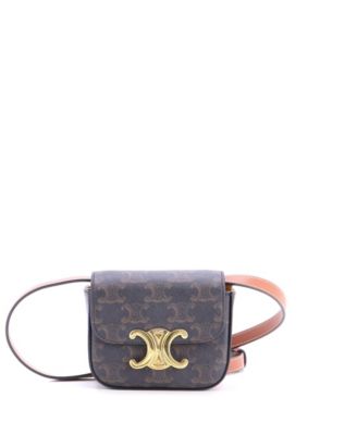 Б/у сумка Celine Mini Claude на плечо из лакированной ткани с принтом Triomphe