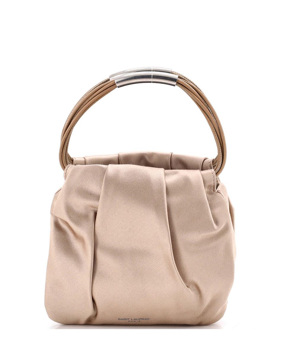 Б/у сумка Saint Laurent Mini Pochon с верхней ручкой из сатина
