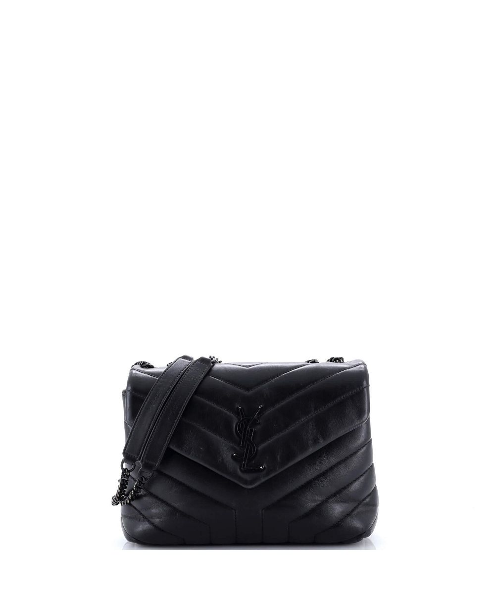 Pre-Owned Saint Laurent Small Loulou Shoulder Bag Matelasse Chevron Leather