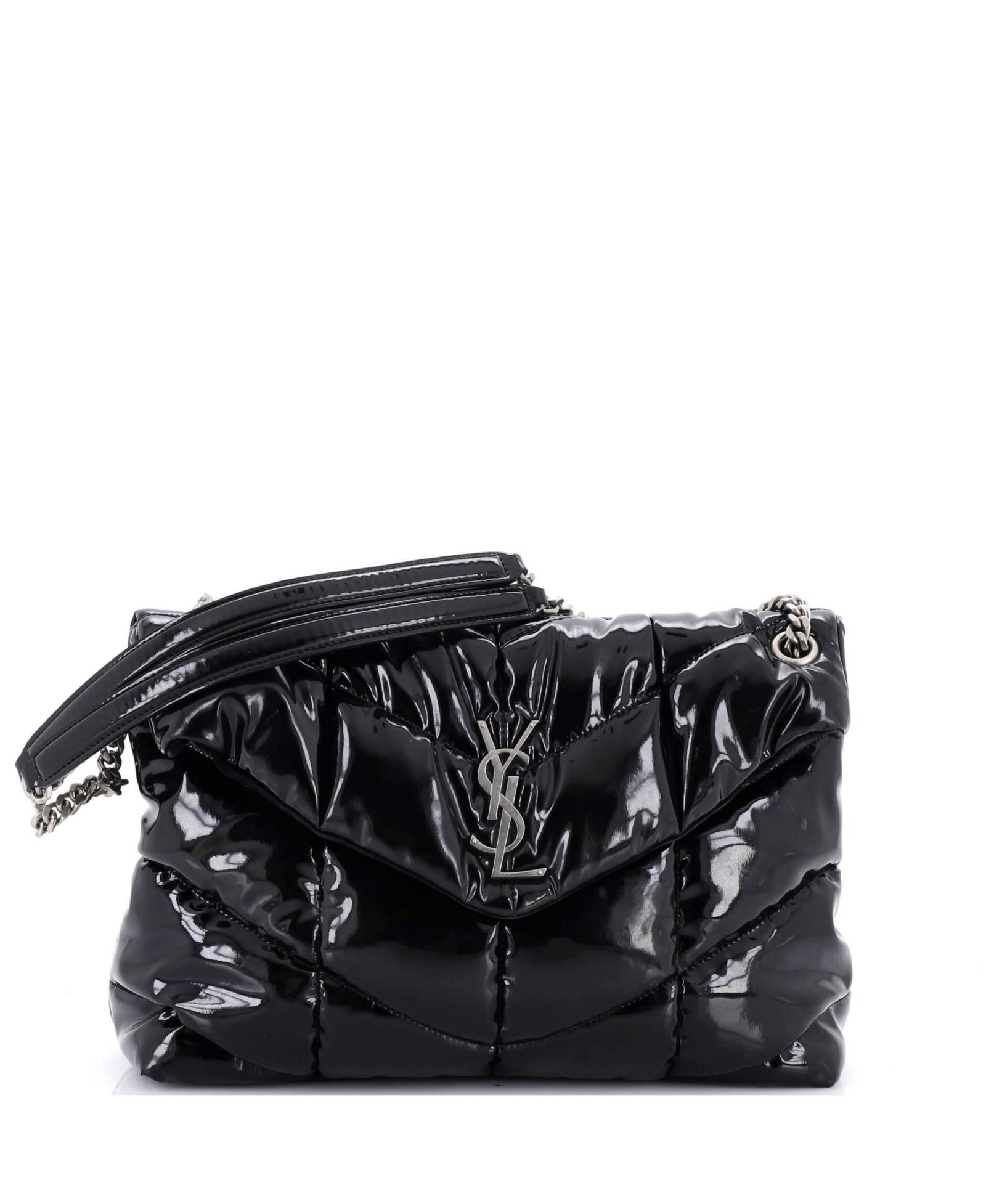 Pre-Owned Saint Laurent Medium Loulou Puffer Shoulder Bag Quilted Patent