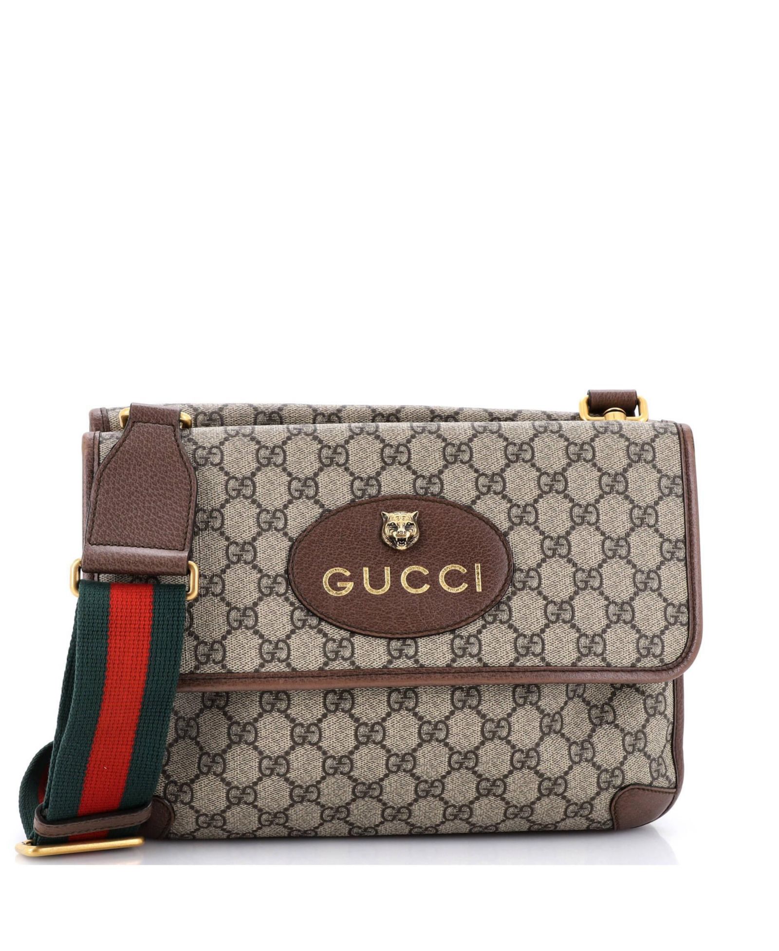 Сумка через плечо Pre-Owned Gucci Medium Neo Vintage Flap Messenger GG Coated Canvas