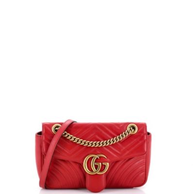 Б/у маленькая сумка Gucci Small GG Marmont Flap Bag Matelasse Leather