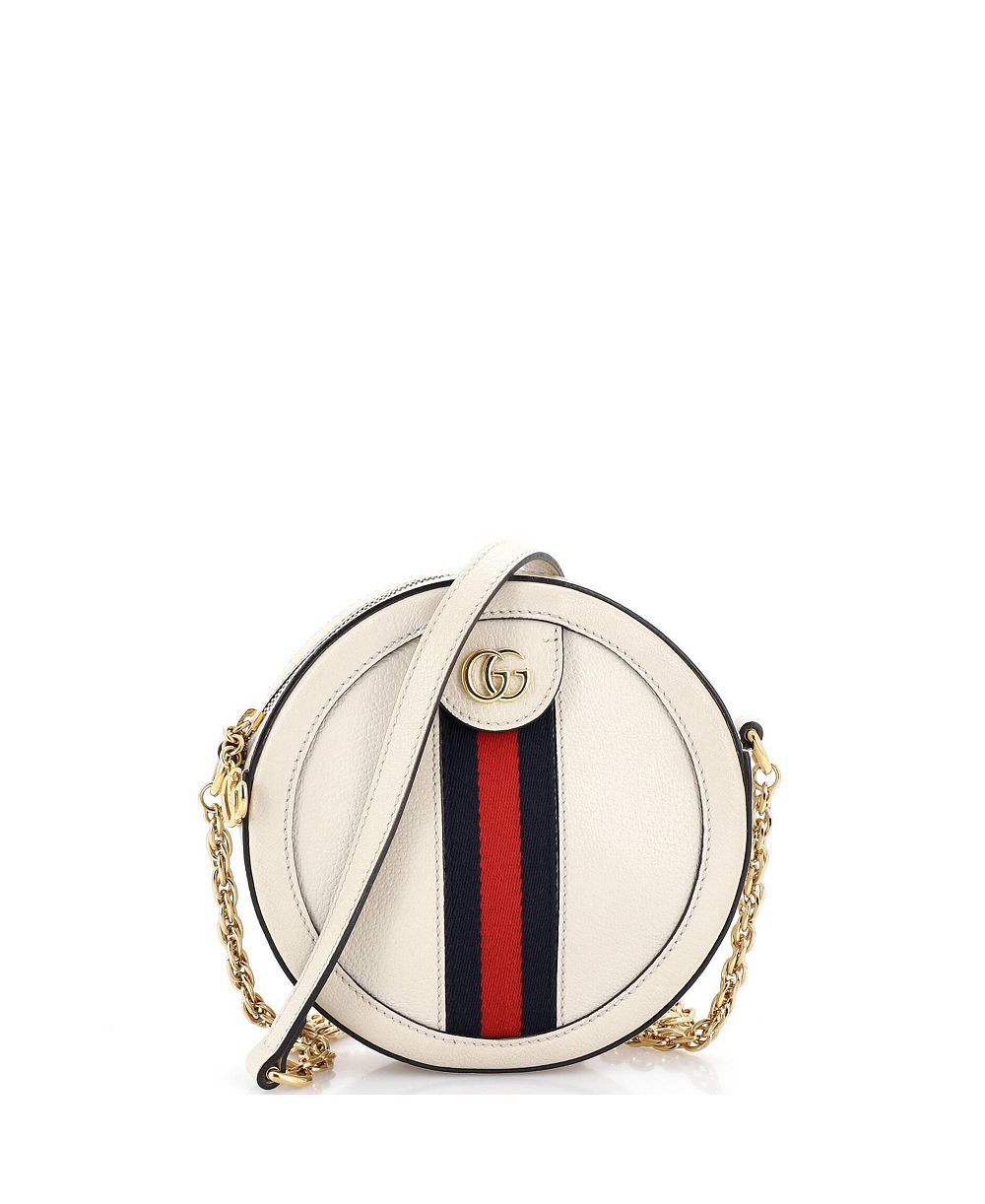 Б/У Gucci круглая сумка Mini Ophidia через плечо, кожа