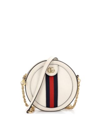 Pre-Owned Gucci Mini Ophidia Round Shoulder Bag Leather