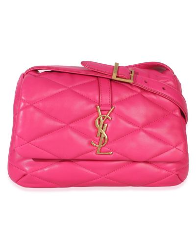 Pre-Owned Saint Laurent Pink Diamond Quilted Lambskin Le 5 a 7 Shoulder Flap Bag