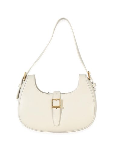 Б/у сумка Saint Laurent Le Fermoir Hobo из гладкой телячьей кожи, кремовая