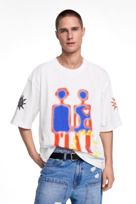 Desigual Мужская футболка с принтом роботов