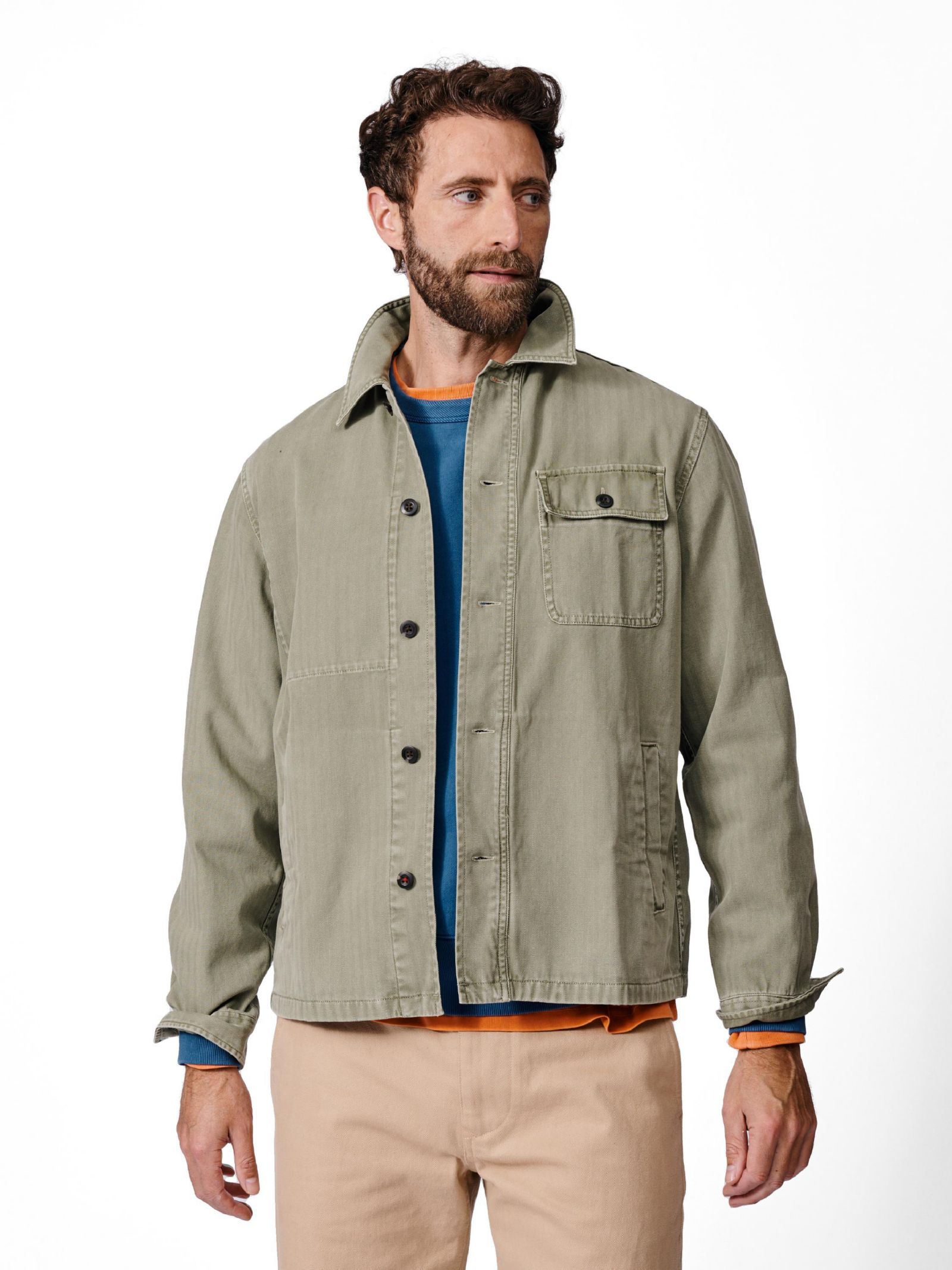Aubin Men's Dowse Long Sleeve Relaxed Worker Jacket