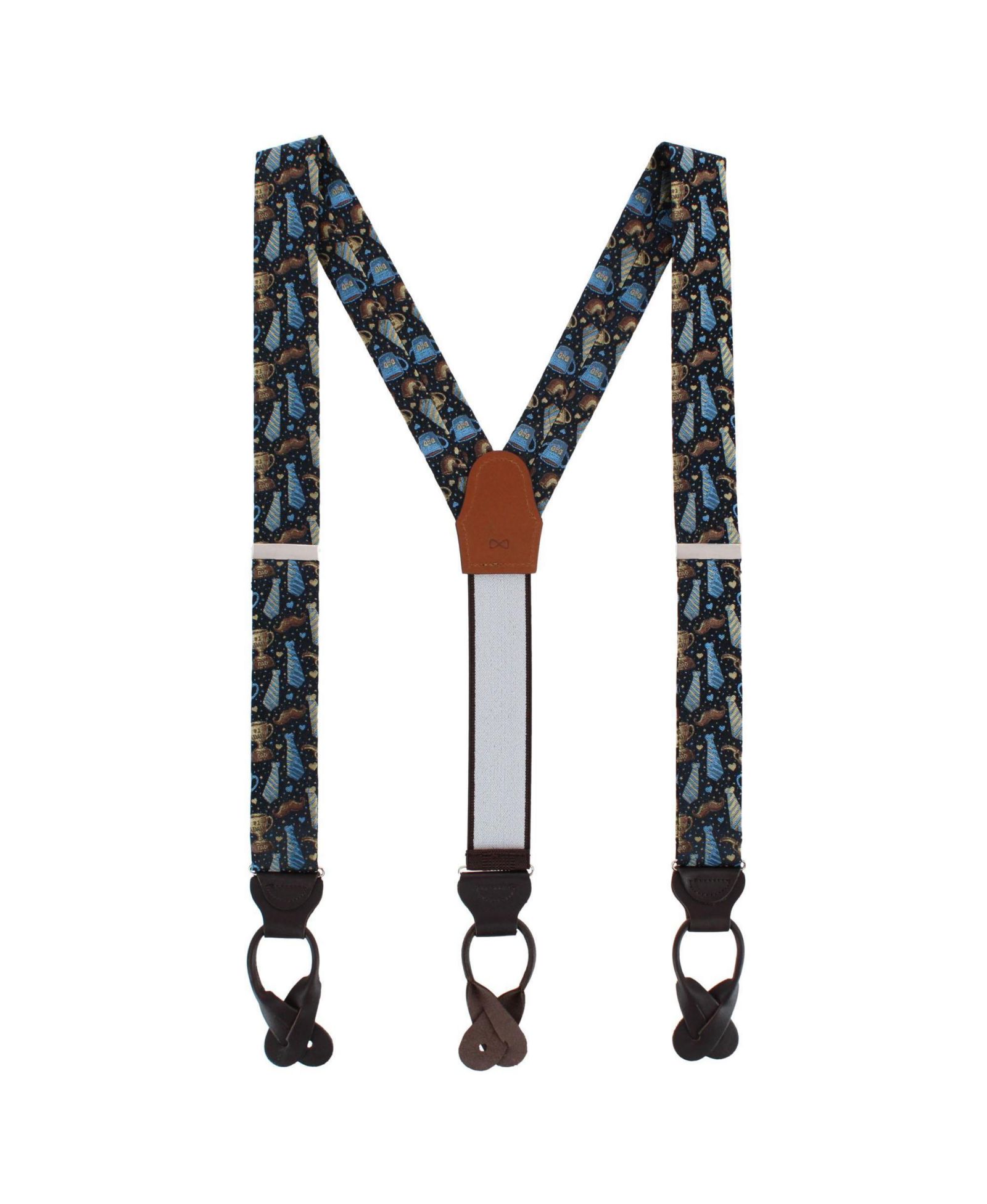 TRAFALGAR Men's Father Knows Best Silk Button End Suspenders