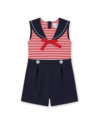 Florence Eiseman Ромпер-шорты для маленьких девочек Florence Eiseman Stripe Knit с воротником матроса