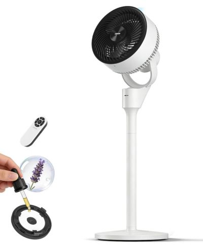 COWSAR Pedestal Fan, 3 Spd, 6H, 80degree(s) Osc, Aroma, Detachable