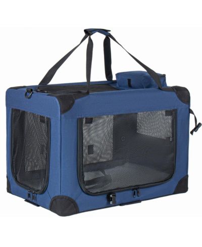 Streamdale Furniture 36'' Portable 3-Door Soft Dog Crate With Mesh Windows And Fleece Mat