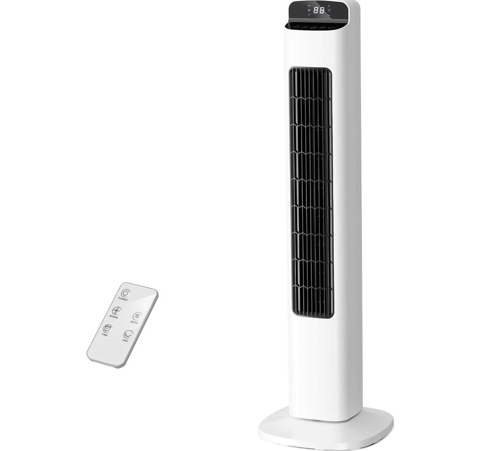 COWSAR Bladeless Tower Fan with Remote, 5 Speeds
