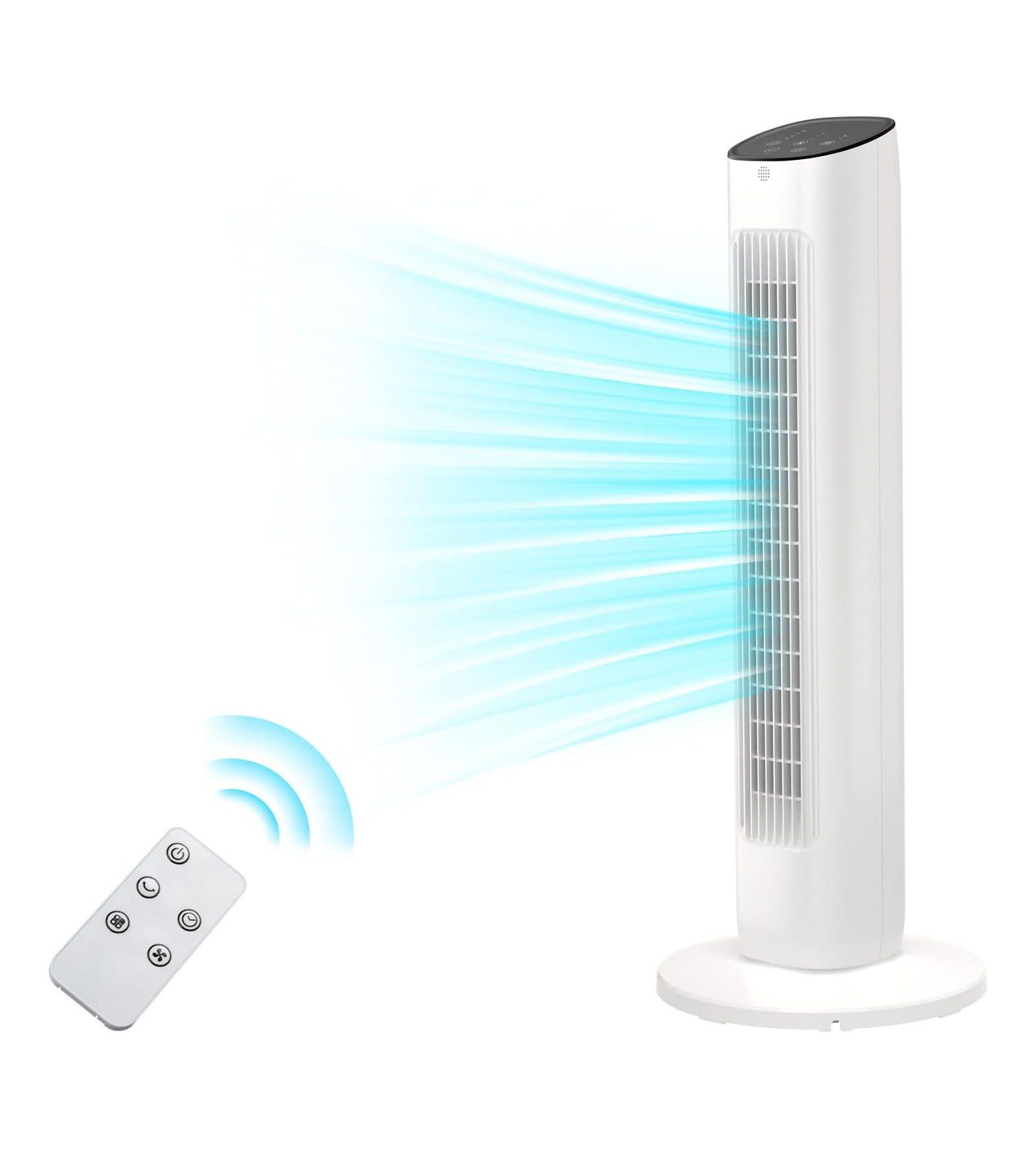 COWSAR Quiet Tower Fan with Remote and 15H Timer