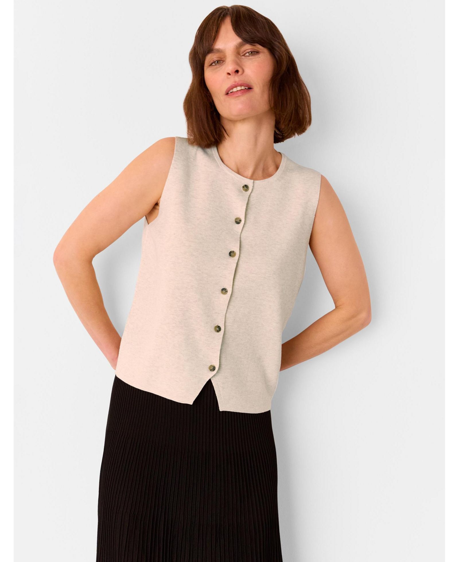 Whistles Women's Lucy Button Front Knit Tank
