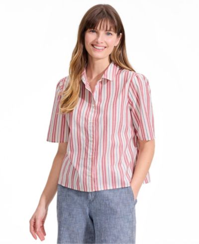 Lands' End Женская рубашка Poplin Button Front
