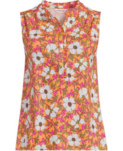 Lands' End Plus Size топ из льна с оборками