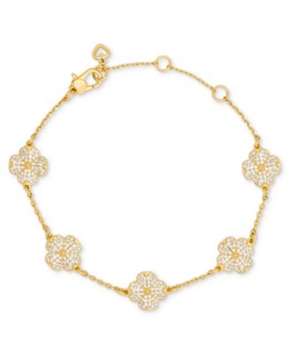 kate spade new york Gold-Tone Flower Pave Scatter Bracelet
