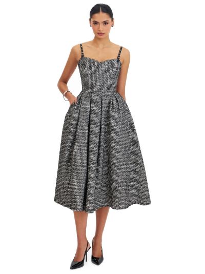 Miss Circle Women's Katalina Tweed Backless Midi Dress