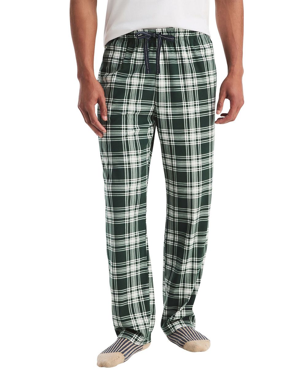 Nautica Men's Open Bottom Plaid Fleece Relaxed-Fit Pajama Pants