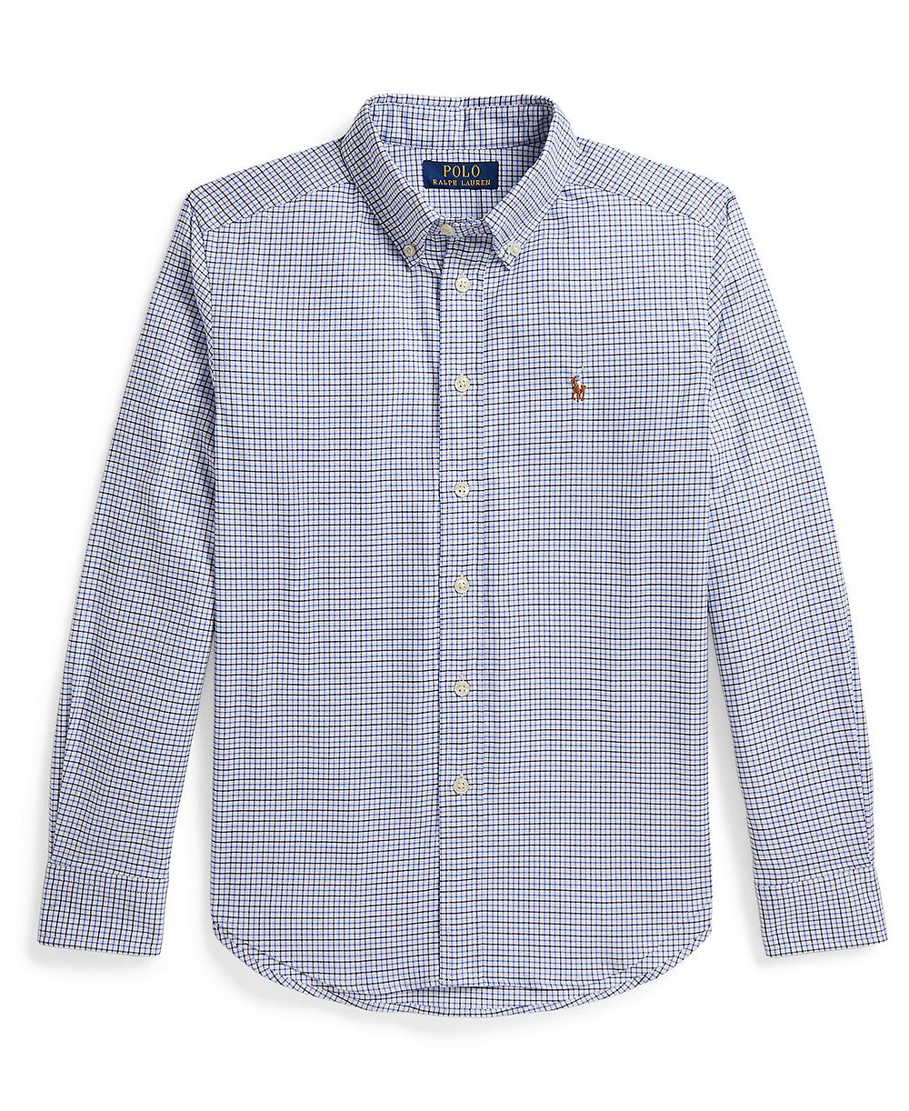 Мужская рубашка Polo Ralph Lauren Boys' 8-20 Checked Performance Oxford