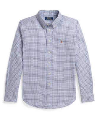 Мужская рубашка Polo Ralph Lauren Boys' 8-20 Checked Performance Oxford