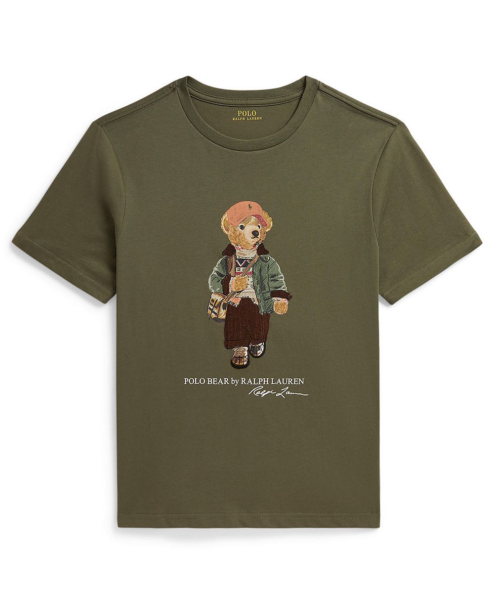 Детская хлопковая футболка Polo Ralph Lauren с принтом Polo Bear