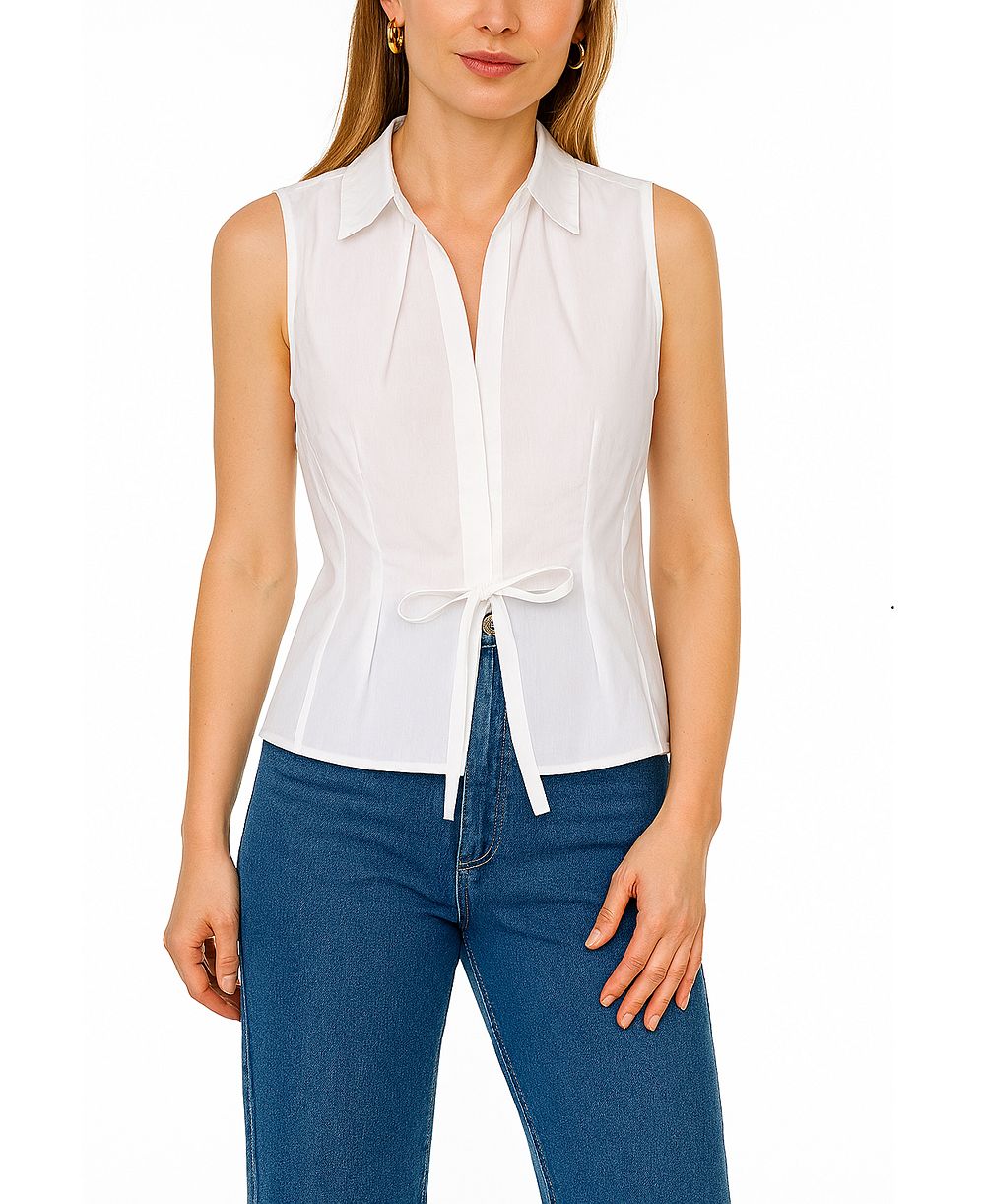 Женский топ 1.STATE Collared Tie-Front Tank Top