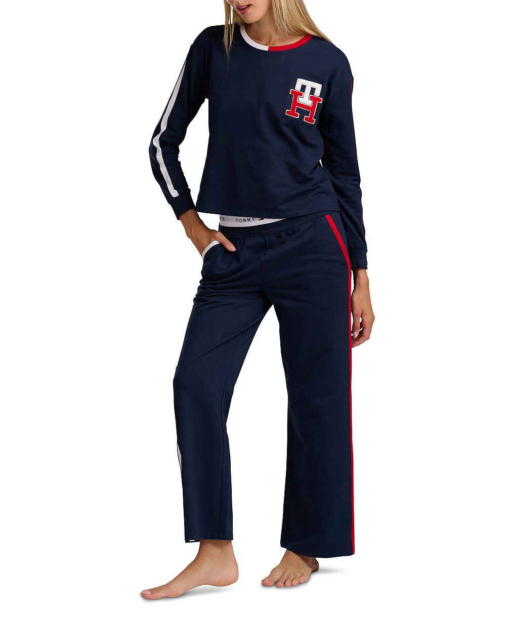 Tommy Hilfiger Women's Long-Sleeve Wide-Leg Pullover and Long Pants, 2-Piece Set
