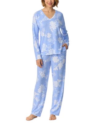 Ellen Tracy Women's Long-Sleeve V-Neck Brushed Sweater Knit Top and Pants, 2-Piece Set