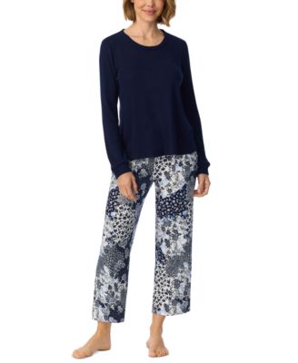 Ellen Tracy Women's Crewneck Ribbed Long-Sleeve Top and Pants, 2-Piece Set