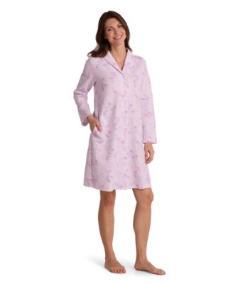 Miss Elaine Women's Long-Sleeve Printed Short Grip Robe