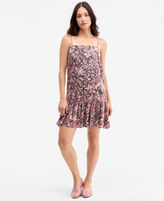Lucky Brand Women's Printed Drop-Waist Mini Day Dress