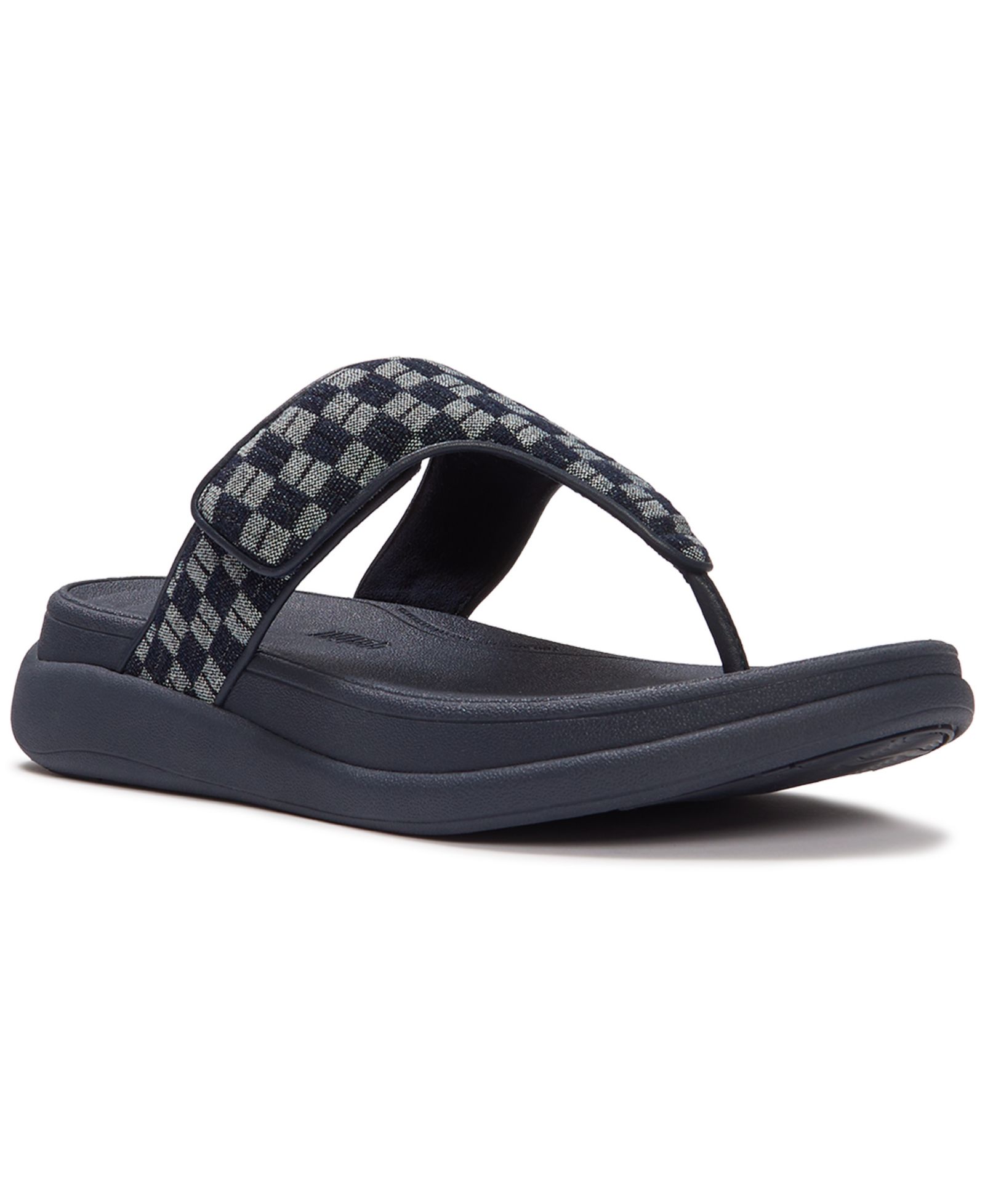 FitFlop Women's F-Mode Go Checkerboard-Denim Toe-Post Sandals