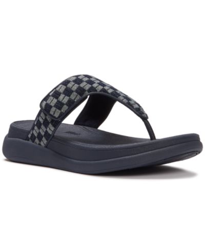 Женские сандалии FitFlop F-Mode Go Checkerboard-Denim с перемычкой на пальцы