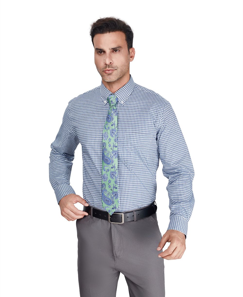 Мужская классическая рубашка Club Room Regular-Fit Stretch Plaid Dress Shirt